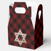 Davidstern | Rustikales Buffalo Rot und Schwarz Ka Geschenkschachtel (Geöffnet)