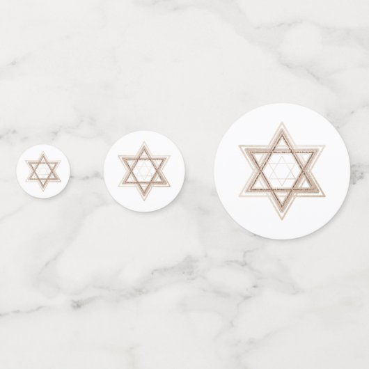 Davidstern | Rustikales Buffalo Rot und Schwarz Ka Konfetti (Vorderseiten)