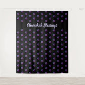 Davidstern | Schwarz | CHANUKAH Hintergrund Wandteppich (Vorderseite)