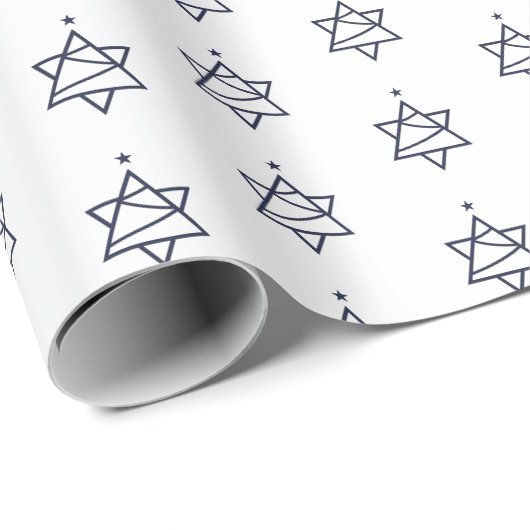 Davidstern Weihnachtsbaum Geschenkpapier (Rolleneckpunkt)