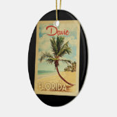Davie Palm Tree Vintage Travel Keramik Ornament (Links)
