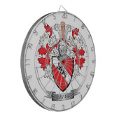 Davies-Familienwappen-Wappen Dartscheibe (Vorderseite Links)