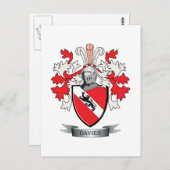 Davies-Familienwappen-Wappen Postkarte (Vorne/Hinten)