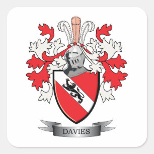 Davies-Familienwappen-Wappen Quadratischer Aufkleber