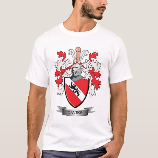 Davies-Familienwappen-Wappen T-Shirt (Vorderseite)