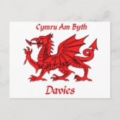 Davies Welsh Dragon Postkarte (Vorderseite)