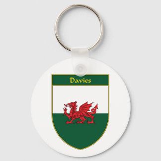 Davies Welsh Flag Shield Schlüsselanhänger