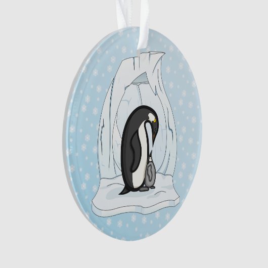 Davin und Annie die Pinguine Acrylschmuck Ornament (Vorderseite)