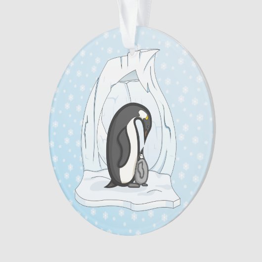 Davin und Annie die Pinguine Acrylschmuck Ornament (Vorderseite)