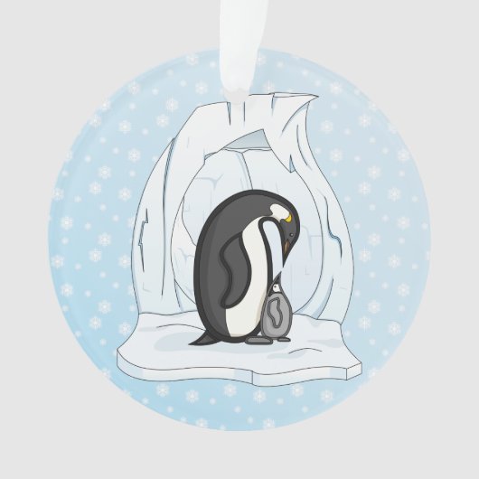 Davin und Annie die Pinguine Acrylschmuck Ornament (Vorderseite)