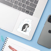 Davin und Annie die Pinguine-Contour-Sticker Aufkleber (Laptop mit iPhone)