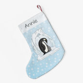 Davin und Annie die Pinguine Custom Strumpf Kleiner Weihnachtsstrumpf (Rückseite (Hängend))