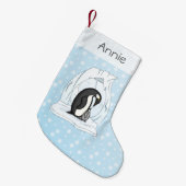 Davin und Annie die Pinguine Custom Strumpf Kleiner Weihnachtsstrumpf (Vorderansicht (hängend))