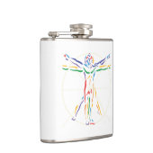 DaVinci Anatomie-Mann in Chakra Farben Flachmann (Rechts)