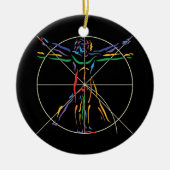 DaVinci Anatomie-Mann in Chakra Farben Keramikornament (Vorne)