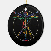 DaVinci Anatomie-Mann in Chakra Farben Keramikornament (Links)