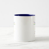 DaVinci Anatomie-Mann in Chakra Farben Zweifarbige Tasse (Mittel)