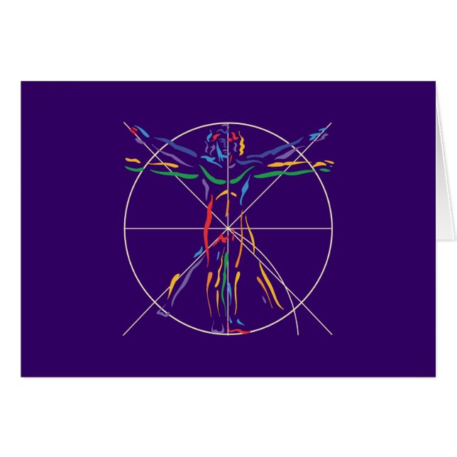 DaVinci Anatomy Man in Chakra Farben (Vorderseite (Horizontal))