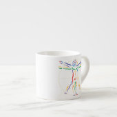 DaVinci Anatomy Man in Chakra Farben Espressotasse (Vorderseite Rechts)