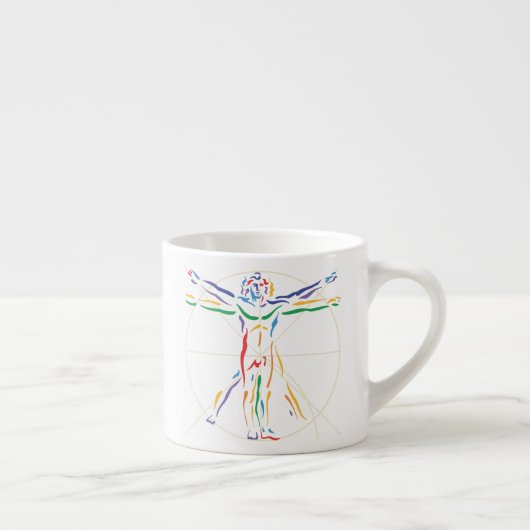 DaVinci Anatomy Man in Chakra Farben Espressotasse (Rechts)