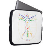 DaVinci Anatomy Man in Chakra Farben Laptopschutzhülle (Vorne Rechts)