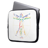 DaVinci Anatomy Man in Chakra Farben Laptopschutzhülle (Vorderseite Links)