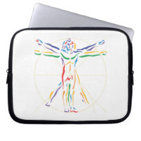 DaVinci Anatomy Man in Chakra Farben