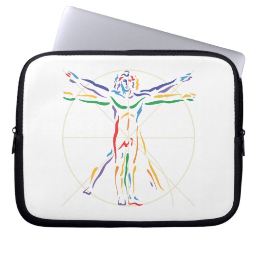 DaVinci Anatomy Man in Chakra Farben Laptopschutzhülle (Vorderseite)