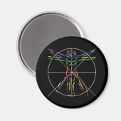 DaVinci Anatomy Man in Chakra Farben Magnet (Vorderseite/Rückseite)