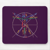 DaVinci Anatomy Man in Chakra Farben Mousepad (Vorne)