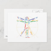 DaVinci Anatomy Man in Chakra Farben Postkarte (Vorne/Hinten)