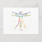 DaVinci Anatomy Man in Chakra Farben Postkarte (Vorderseite)