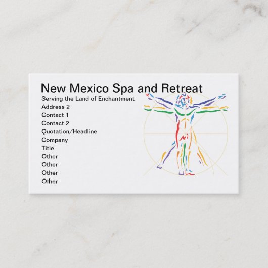 DaVinci Anatomy Man in Chakra Farben Terminkarte (Vorderseite)