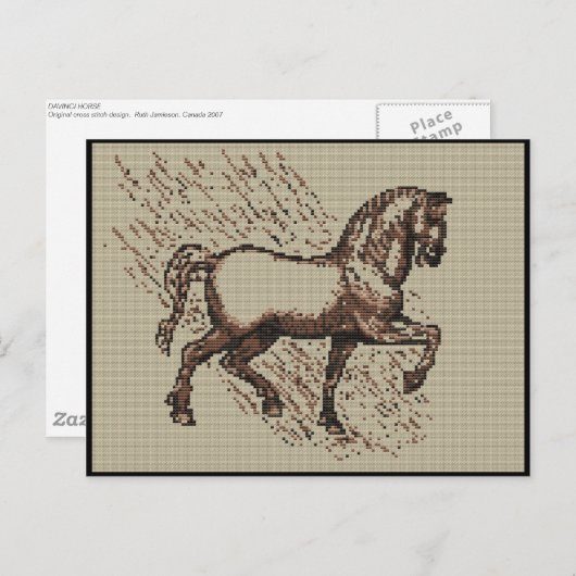 DAVINCI HORSE POSTKARTE (Vorne/Hinten)