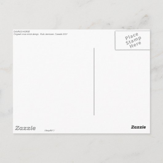 DAVINCI HORSE POSTKARTE (Rückseite)