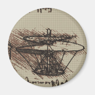 DAVINCI HUBSCHRAUBER Kreuz-Stich-Entwurf Magnet