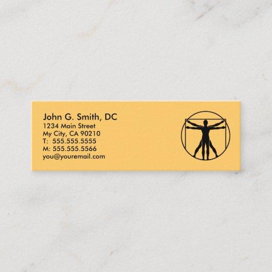 DaVinci Logo-Miniempfehlungs-Chiropraktor Mini Visitenkarte (Vorderseite)