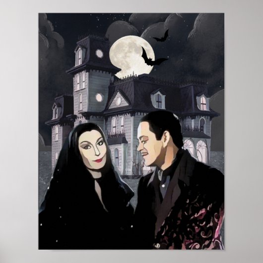 DaVinci Morticia Addams Mashup  Poster (Vorne)