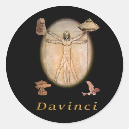 Davinci Runder Aufkleber (Vorderseite)