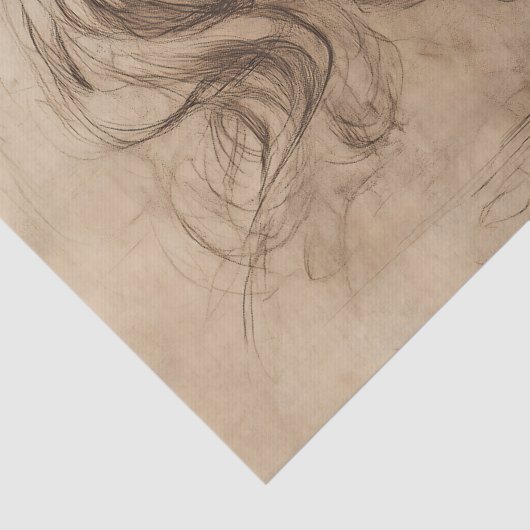 DaVinci Unicorn Sketch Seidenpapier (Detail)