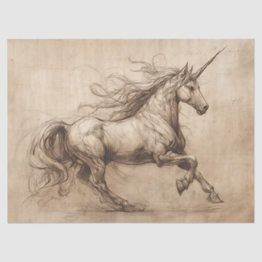 DaVinci Unicorn Sketch Seidenpapier (Vorderseite)