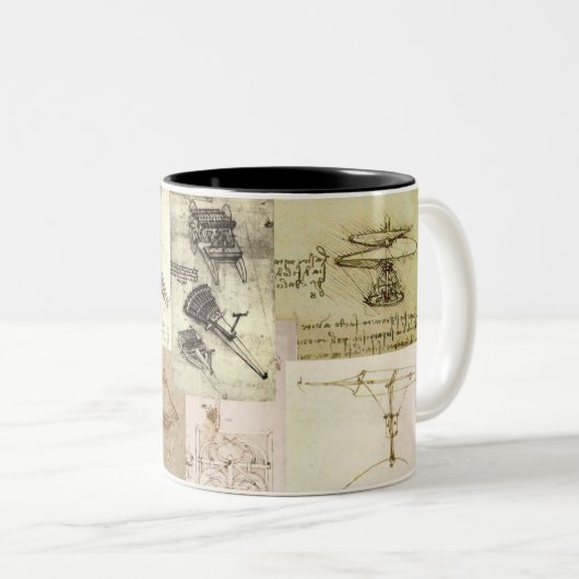 Davincis Erfindungen Zweifarbige Tasse (VorderseiteRechts)