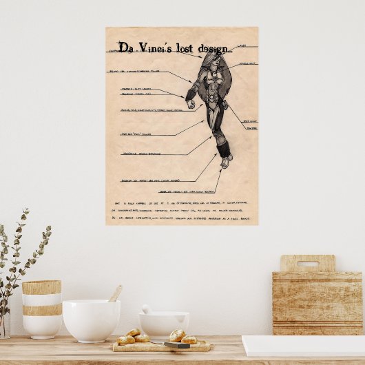 DaVincis verlorenes Design Poster (Küche)