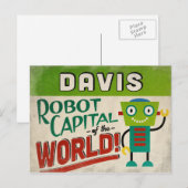 Davis California Robot - Funny Vintag Postkarte (Vorne/Hinten)