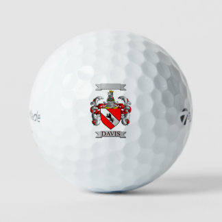 DAVIS FAMILIENNAME SCHILD UND WAPPEN GOLFBALL