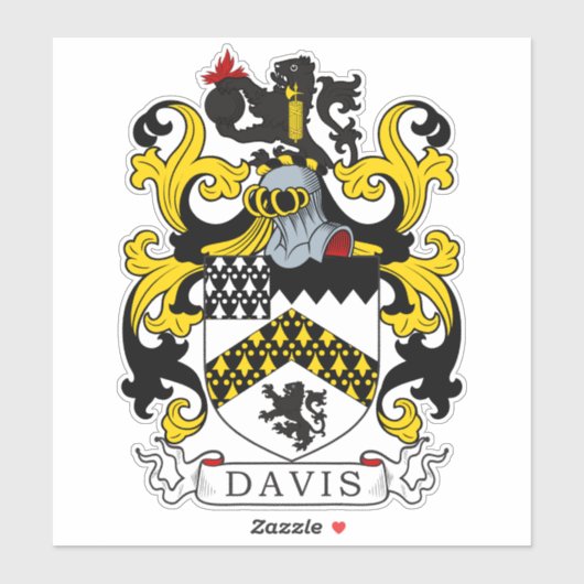 Davis Familienwappen Aufkleber (Blatt)