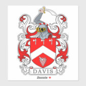 Davis Familienwappen Aufkleber (Blatt)