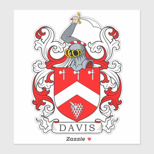 Davis Familienwappen Aufkleber (Blatt)