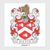 Davis Familienwappen Aufkleber (Blatt)