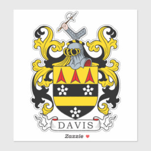 Davis Familienwappen Aufkleber